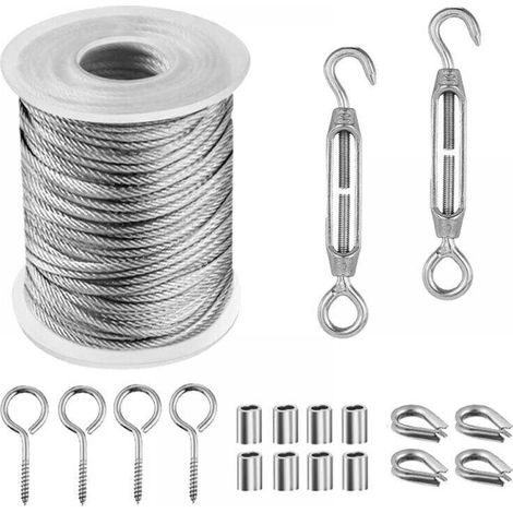Stainless Steel Cable, Stainless Steel Hanging Rope, Outdoor Clothesline, Clothesline(15M)