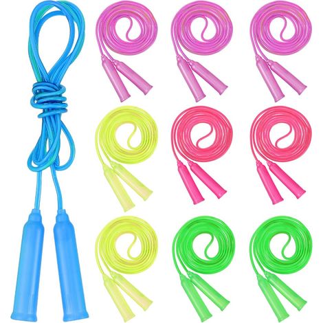Set of 10 Adjustable Plastic Skipping Rope for Children Fitness Equipment for Indoor and Outdoor Training Active Game (1/5)