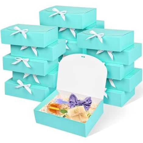 Boîte Cadeau - Boîte à Couvercle - 12 x 9,8 x 3,1 Pouces - Carton Blanc 350 G/M² - Pour Mariage Anniversaire Noël - Lot de 12 (1/5)