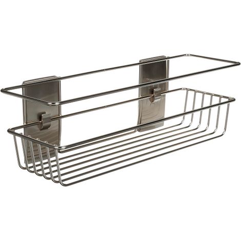 Satin-Nickel-Badezimmerkorb 32,5x9,5x10 cm mit 4 COMMAND-Klebestreifen (1/3)