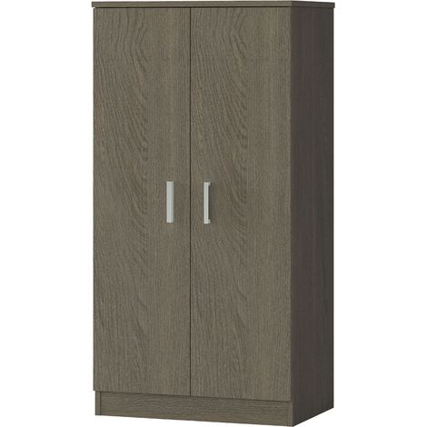 Armoire à chaussures en MDF finition chêne foncé - Dim : L.55 x H.108 x P.36cm -PEGANE- (1/3)