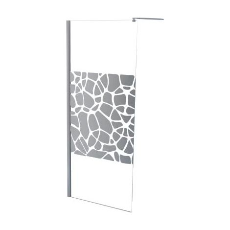 ONDEE ZEN - Paroi de douche ALEA - Verre trempé 10mm - Sérigraphie miroir - 80x200cm (1/4)