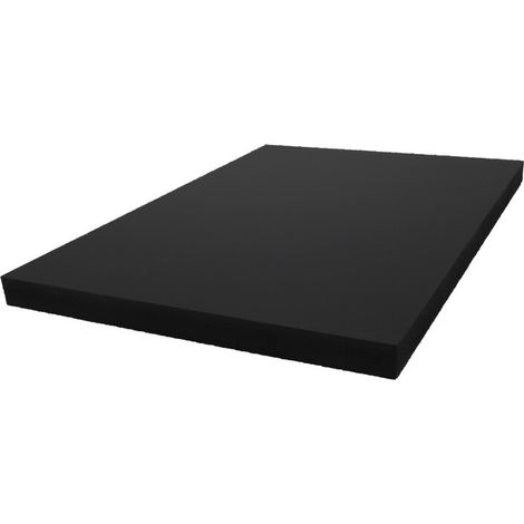 Panel de fibra composite liso (negro, 10 mm, 61x250 cm)