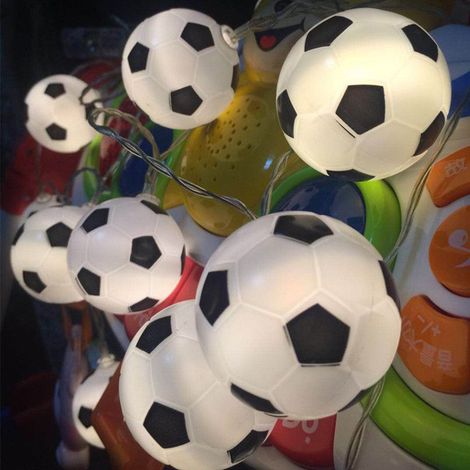 Guirlande Lumineuse Football LED  [DIY Fairy Lights Football]  30 LEDs  Chaîne de Lumière Soccer en Forme de Ballon  Imperméable IP44