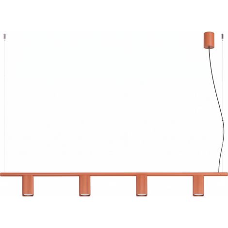 Lampadario RAYO 4 ocra rossa alluminio 4xGU10 122cm Sollux (1/5)