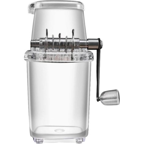 Rompehielos manual - Máquina para raspar hielo - Enfriador de bebidas - Mango antideslizante - 10,5 x 10,5 x 23,9 cm - Transparente (1/5)