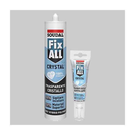 SIGILLANTE ADESIVO FIX ALL CRYSTAL TRASPARENTE SOUDAL  Ml 290 trasparente     SOUDAL