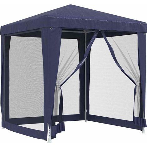 Carpa para fiestas con 4 paredes de malla HDPE azul 2x2 m vidaXL