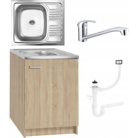 Meuble de cuisine 60 slim - Sonoma - Pratique et spacieux - Avec évier inclus (1/5)