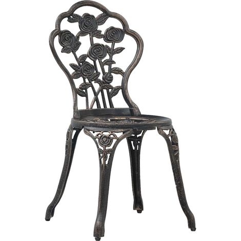 Lot de 2 Chaises de bistro, Chaises de jardin, Chaises de relaxation, Bronze Aluminium coulé OIB5964E (1/5)