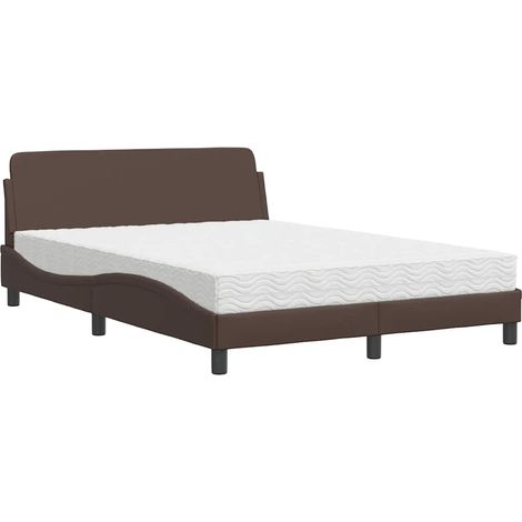 Maison Exclusive - Bett mit Matratze "Dover" Braun 120x200 cm Kun (1/5)