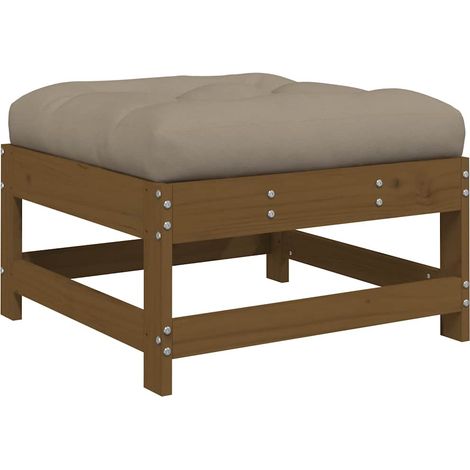 Maison Exclusive - Gartenhocker mit Kissen Honigbraun Massivholz
