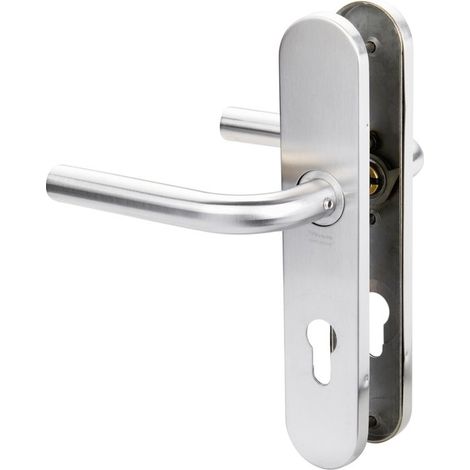 Vachette – Poignée de porte coulissante en acier inoxydable brossé – Format 229 x 44 mm – Entraxe 195 mm – Fixations invisibles (1/5)