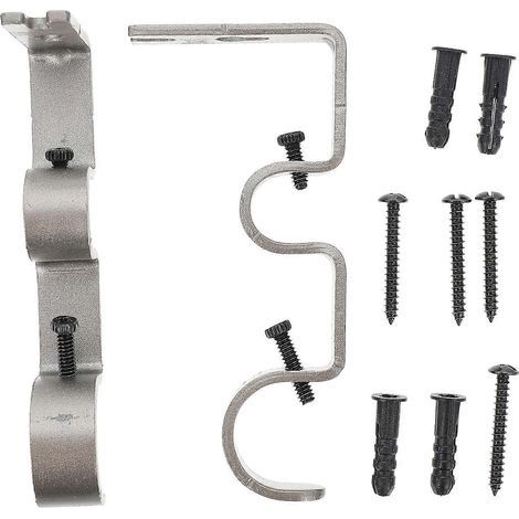 Stabile und robuste Gardinenstangenhalterungen – 12,00 x 5,50 x 1,50 cm – Grau (1/4)
