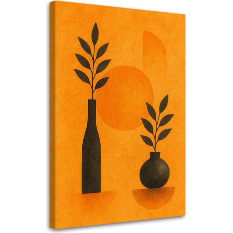 Wandbild Japandi Vasen Natur Orange Minimalismus Geometrische 40x60 cm (1/5)