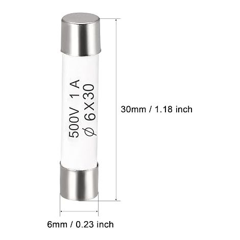 Fusibili a cartuccia tubolare in ceramica 500V 6x30mm, fusibile a fusione rapida per amplificatore, lampade a risparmio energetico e ballast (1/2)