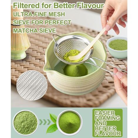 7-teiliges grünes Matcha-Set – traditionelles Zeremoniengeschirr (1/4)