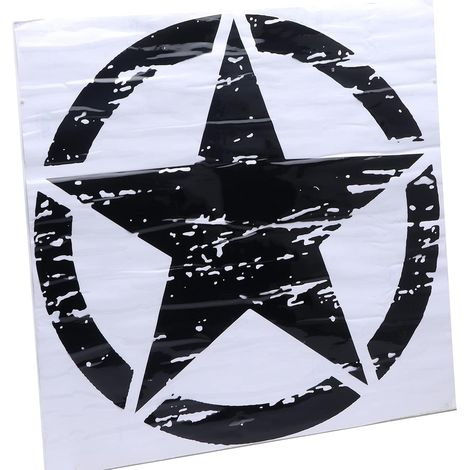 Five-Pointed Star Car Sticker, Black PVC Car Body Decal, 19.7 Inches, Easy to Peel and Apply, Fade Resistant, Ready for Star Fans (1/5)