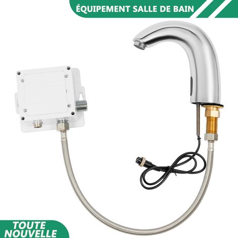 WAOBDLA Fonction infrarouge moderne du robinet d'eau froide du robinet d'évier sans contact G1/2 '' avec tuyau d'eau d'entrée (1/5)
