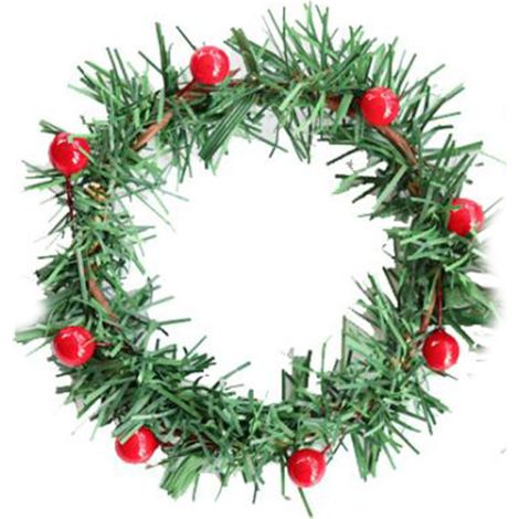 Anneau de bougie de Noël avec baies rouges artificielles pour décoration de table de banquet de mariage (1/5)