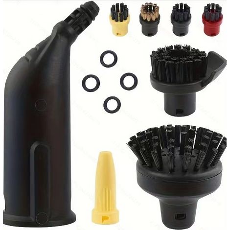 Applicable Accessoires pour nettoyeur vapeur Kärcher Easyfix SC1 SC2 SC3 SC4 SC5 Set de buses avec bague d'étanchéité et 5 brosses pour Kärcher