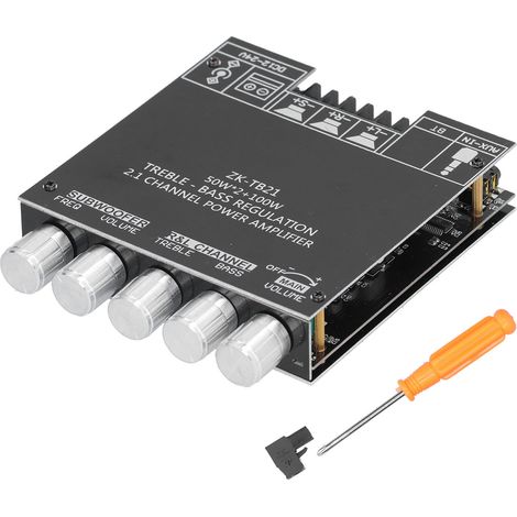 Module amplificateur stéréo Bluetooth 5.0 2.1 canaux 50Wx2+100W carte audio amplifiée (1/5)