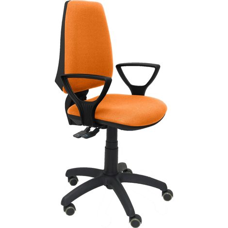 Sedia Elche S bali arancio arancione con braccioli fissi ruote per parquet