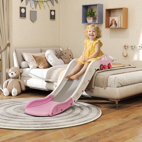 Toboggan pour enfants en PEHD avec zone de rembourrage intégrée, pour canapés et lits, de 18 à 48 mois, rose (1/5)