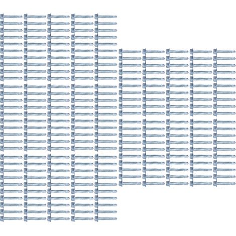 Vis à tôle autoperceuse 250 pièces, acier carbone zingué, tête hexagonale M4.2x25, fixation métallique robuste (1/5)