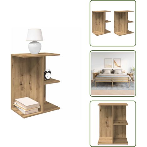vidaXL Nachttische 2 Stk. Artisan-Eiche 46,5x29x61 cm Holzwerkstoff (1/5)