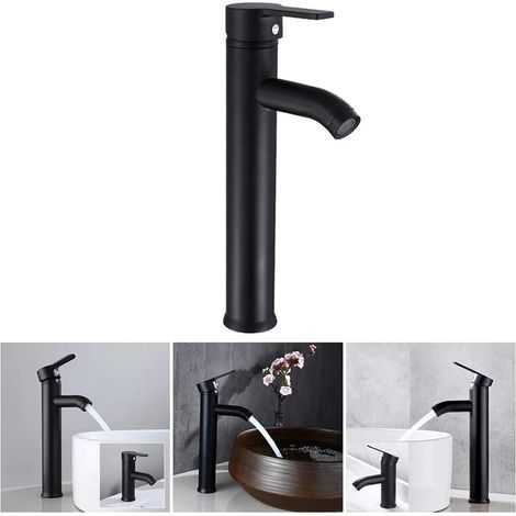 Grifo de baño negro - agua caliente y fría de alta calidad - apto para diámetros internos de 32 mm a 42 mm (1/5)