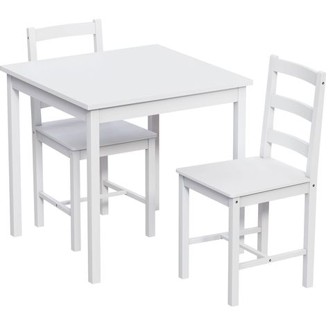 Yorkshire 2 Seater Wooden Dining Table Set Chairs Kitchen Room Furniture, White