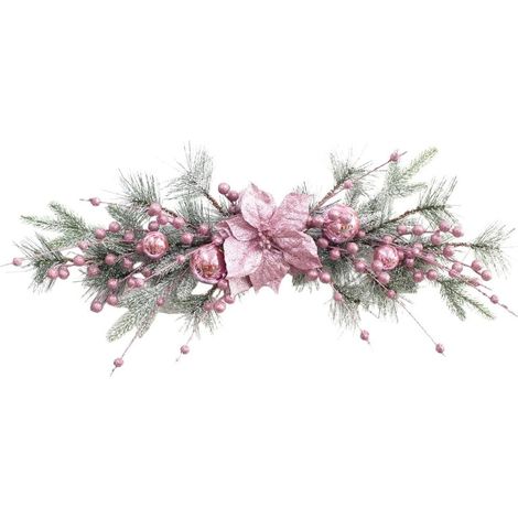 Couronne de Noël Goutte 70 cm avec Boules Ornementales, Décoration Suspendue pour Porte d'Entrée, Porche et Mur (1/5)