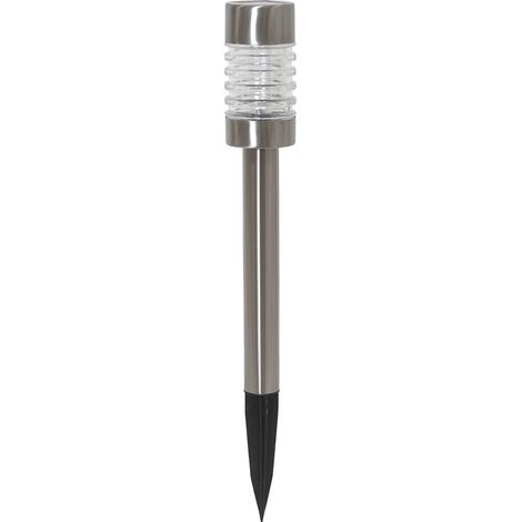 Star Trading Borne d'éclairage solaire Terni, lampe de chemin, argent, LED, capteur crépusculaire, blanc chaud, extérieur, 42 cm