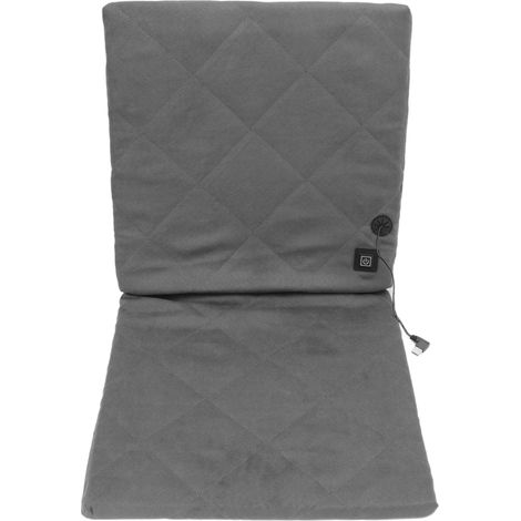 Coussin chauffant électrique pliable pour siège de stade, housse chauffante avec dossier, idéal pour le camping, la pêche et la chasse (gris).
