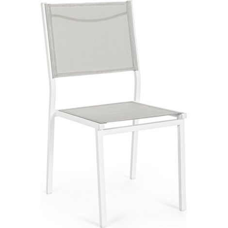 Sedia in alluminio e Textilene Bianco (1/5)