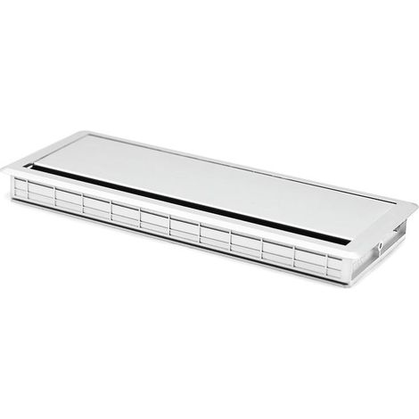 pasacable con tapa amortiguador simple blanco con amortiguacion. medidas 300x120x25mm.