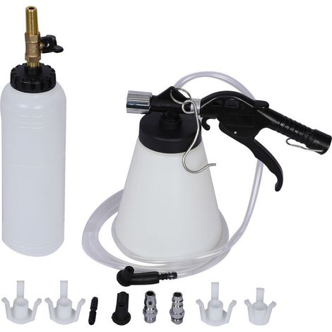 Bremsenentlüfter – 1-Liter-Behälter – 6–12 bar Druck – mit Adaptern – Druckluftwerkzeug für die Kfz-Wartung