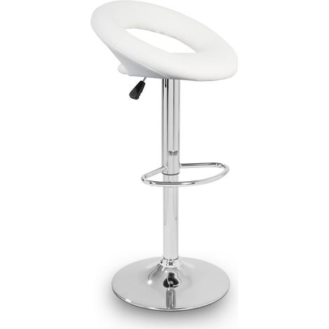 Aga Barhocker MR2036 Weiss Kunstleder bis 150kg belastbar Barstuhl 360° drehbar, Barhocker, Barstuhl, Bistrohocker (1/5)