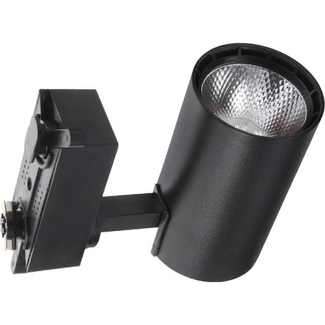 Projecteur LED sur rail pour magasin de vêtements éclairage ponctuel lumière chaude noire - 13 x 108 x 6 cm - Noir (1/5)