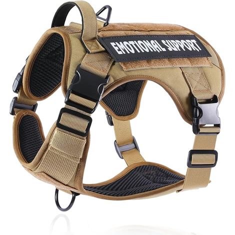 Harnais Tactique pour Petit, Moyen et Grand Chien, Gilet Souple Ajustable avec Panneaux Molle, Harnais Militaire Respirant à Pinces Frontales pour l'entraînement au Travail (1/5)