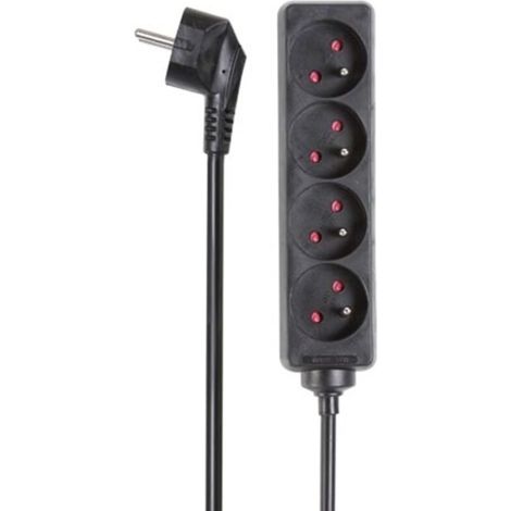 Bloc multiprise 4 prises – Câble de 5 m – Puissance max. 3500 W – Protection enfants intégrée – Prise terre française type E (1/5)