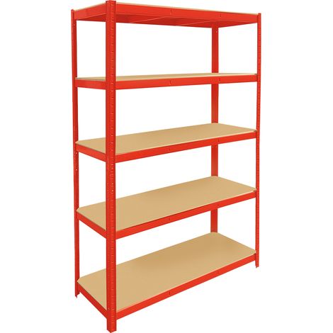 Heavy Duty 5 Tier Boltless Garage Shelving Unit Shed Warehouse Workshop Office Storage Shelves Metal Racking, Adjustable