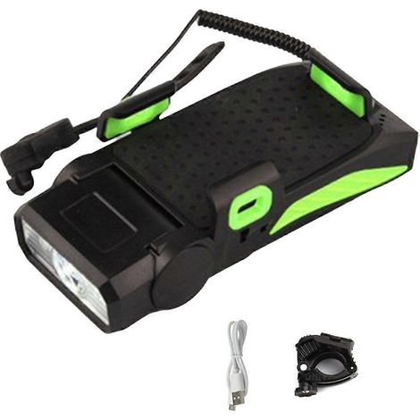 Grüne, wasserdichte, per USB aufladbare Fahrradscheinwerfer (1/5)