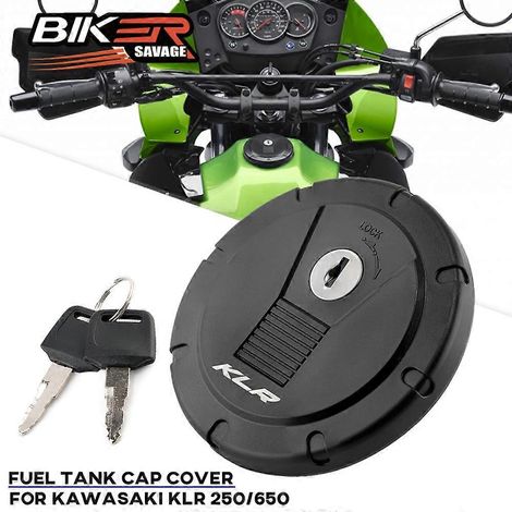 Bouchon de réservoir d'essence pour KAWASAKI KLR650 KLR250 KL250 Super Sherpa 1999-2018 - Accessoires moto - Couvercle de réservoir d'essence avec serrure et clé KLR 650 250 (1/4)