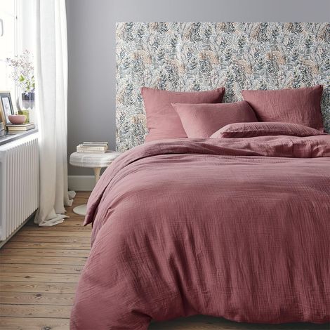 Housse de Couette en Double Gaze de Coton lavée, Rose Canyon, 200x200 cm (1/3)