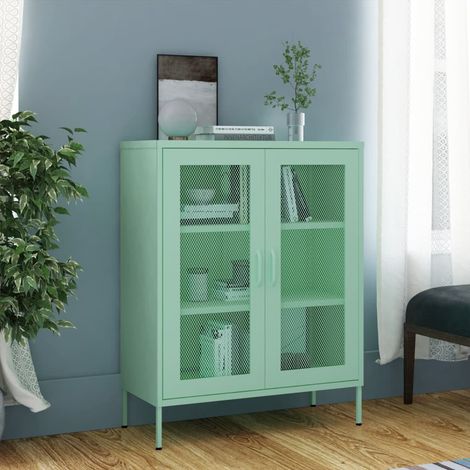 Armoire de rangement-Meuble de stockage Vert menthe 80x35x101,5 cm Acier 187171 (1/5)