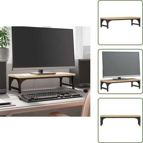 Support écran ergonomique - vidaXL Support de moniteur chêne sonoma 55x23x14 cm bois d'ingénierie - Support écran réglable (1/5)