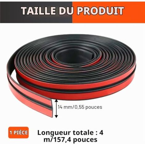 joint pare brise adhesif Universel de 4 mètres, joint toit ouvrant, joint porte voiture, joint caoutchouc adhesif, colle pare brise voiture (14mm 4m) (1/4)