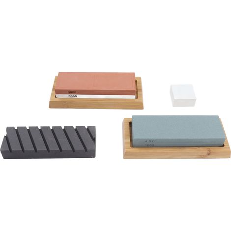 12 Schleifsteine (Körnung 400/1000 und 3000/8000), Messerschärfer-Set, 12-teilig, Multifunktionsschärfer (1/5)